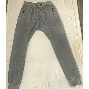 Uncle Ralph Men’s Zip Pockets Sweatpants Joggers in Heathered Grey Size S